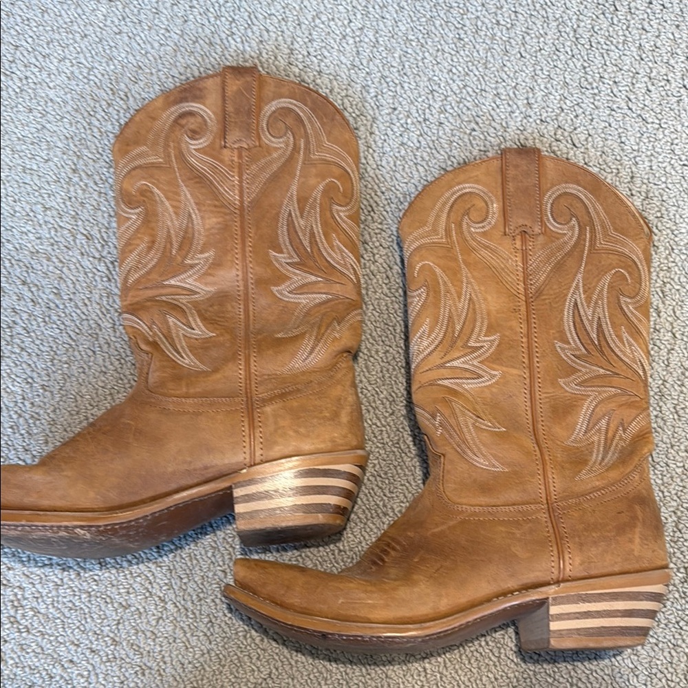Durango Tan Leather Cowboy Boots